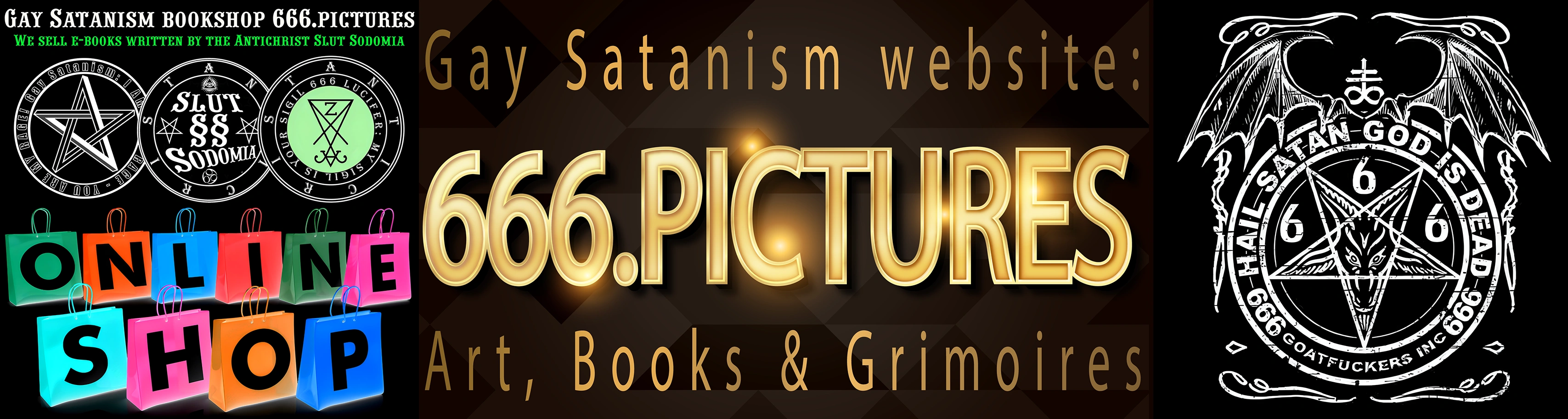 Bookstore for LGBT sexology, freedom, esotericism, and resistance to evil from the Antichrist, Bitch, and Sodomy at https://666.pictures.